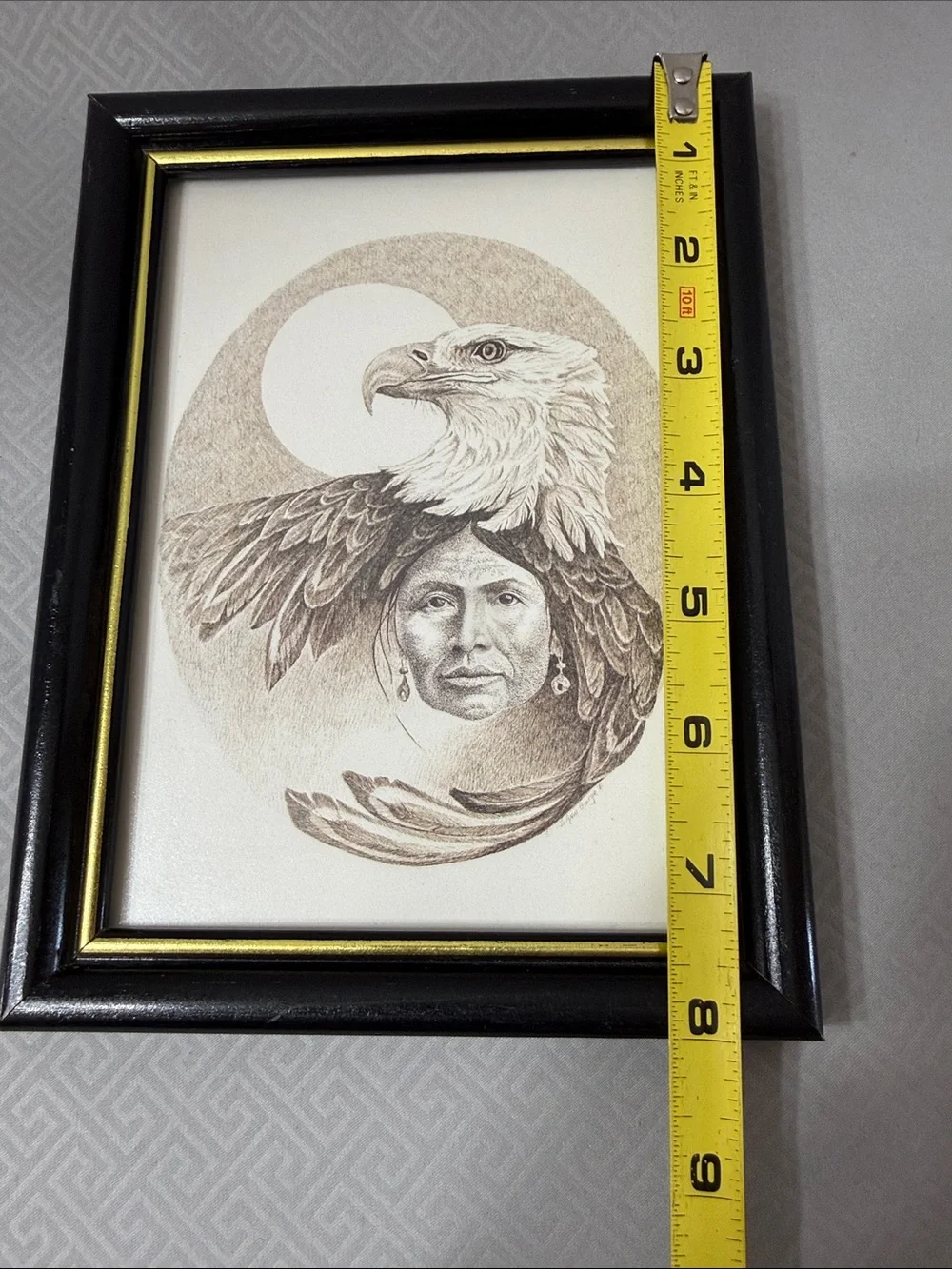 Alaskan Artist Joann George “Eagle Woman” Native American Wall Art Card Framed